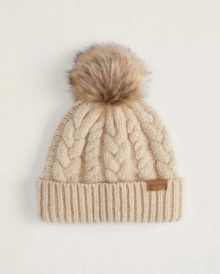 WomenMen CABLE KNIT BEANIE Black Pendleton Hats