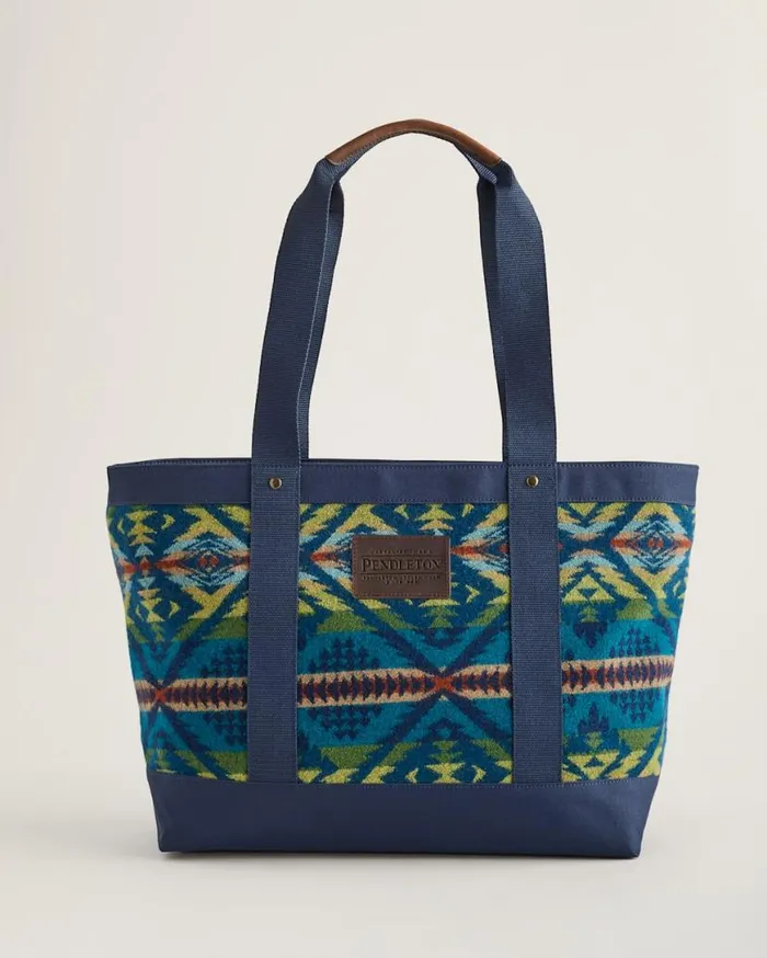 WomenMen DIAMOND DESERT ZIP TOTE Blue Multi Pendleton Totes