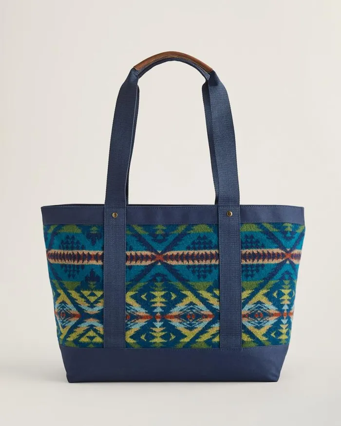 WomenMen DIAMOND DESERT ZIP TOTE Blue Multi Pendleton Totes