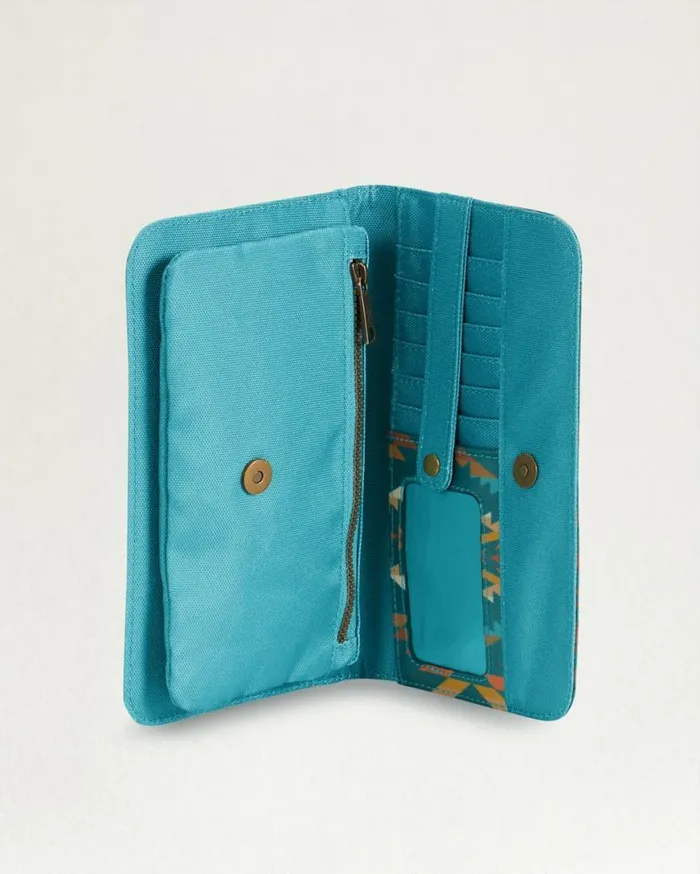 WomenMen SUMMERLAND BRIGHT CANOPY CANVAS CROSSBODY WALLET Turquoise Pendleton Wallets and Handbags