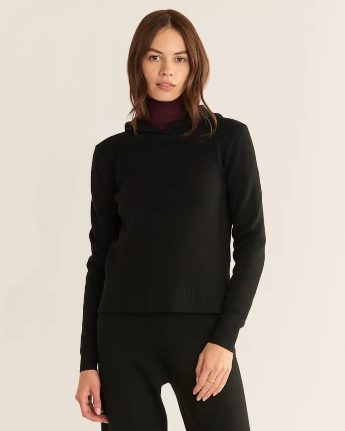 Women MERINO PULLOVER HOODIE Camel Heather Pendleton Sweaters
