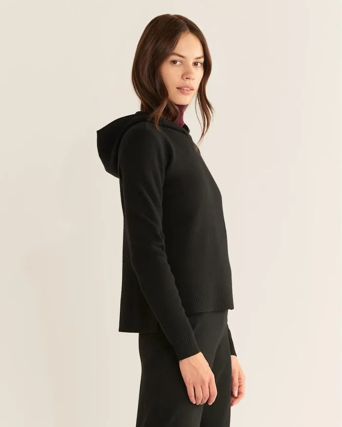 Women MERINO PULLOVER HOODIE Camel Heather Pendleton Sweaters