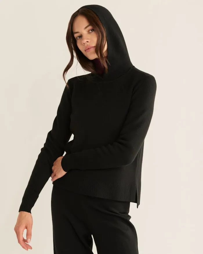Women MERINO PULLOVER HOODIE Camel Heather Pendleton Sweaters