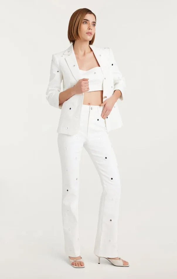 Women Mirror Denim Khloe Blazer White Cinq Sept Blazers