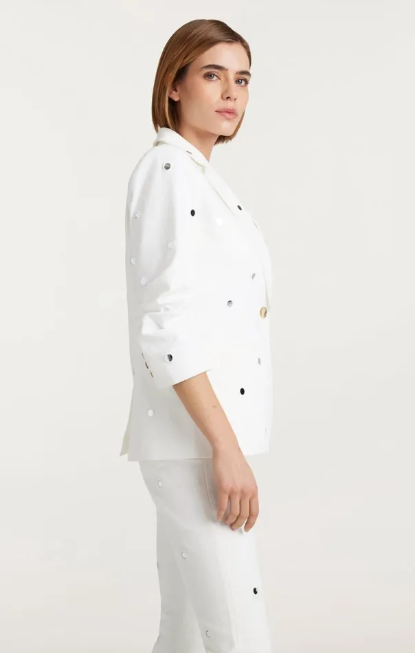 Women Mirror Denim Khloe Blazer White Cinq Sept Blazers