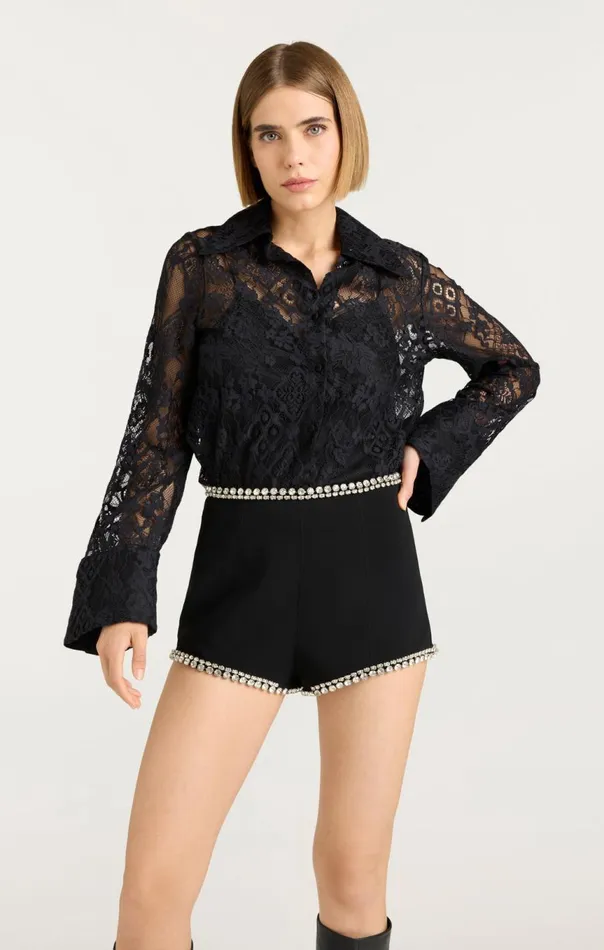 Women Missy Top Black Cinq Sept Long Sleeve Tops