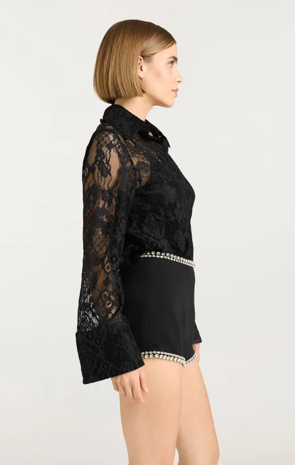 Women Missy Top Black Cinq Sept Long Sleeve Tops
