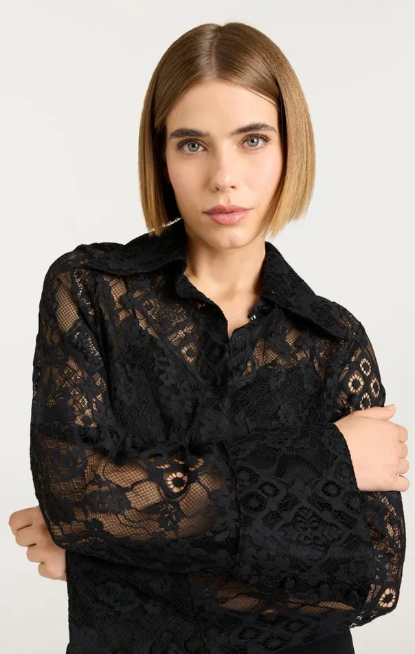 Women Missy Top Black Cinq Sept Long Sleeve Tops
