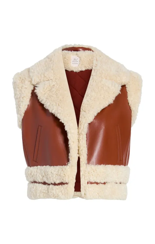 Women Nadia Vest Ivorymahogany Cinq Sept Outerwear