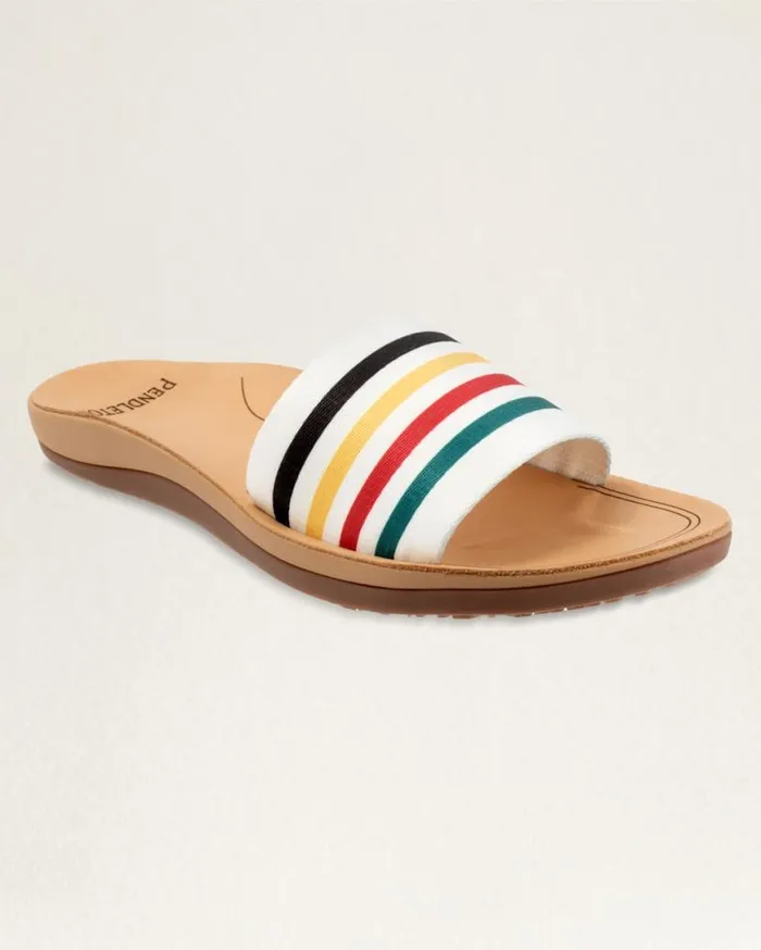 Women NATIONAL PARK SLIDES Glacier Park White Pendleton Shoes and Sandals