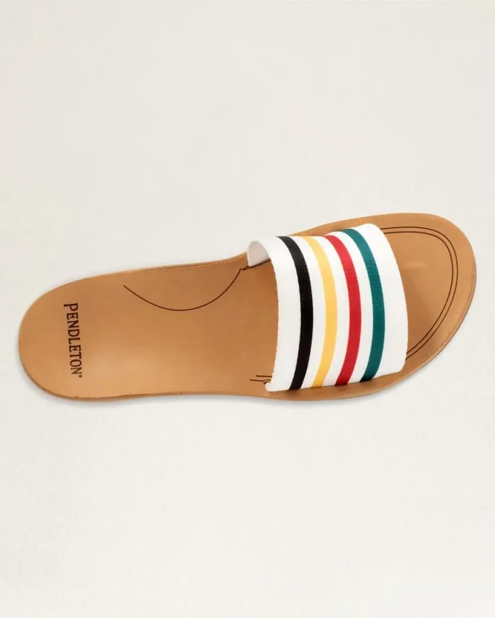 Women NATIONAL PARK SLIDES Glacier Park White Pendleton Shoes and Sandals