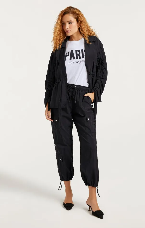 Women Nitsan Parachute Pant Black Cinq Sept Pants
