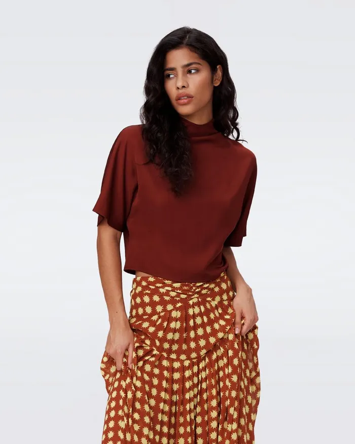 Women Olympia Top Chestnut DVF Tops