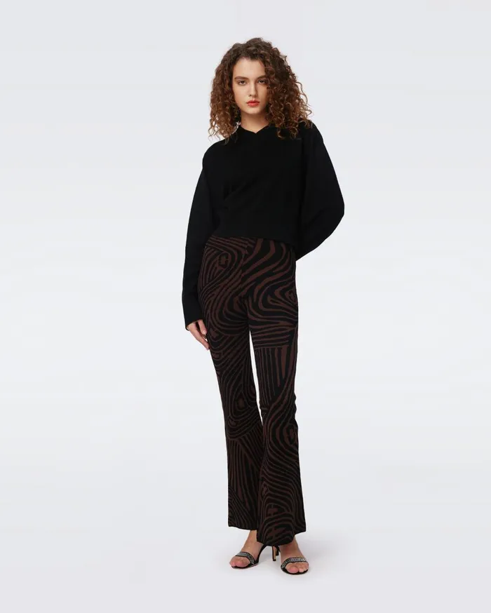 Women Oscar WoolCashmere Sweater Black DVF Tops