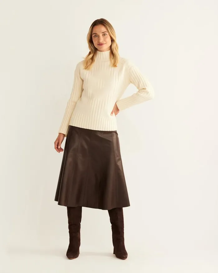 Women OVERSIZED MOCKNECK PULLOVER Ivory Pendleton Sweaters