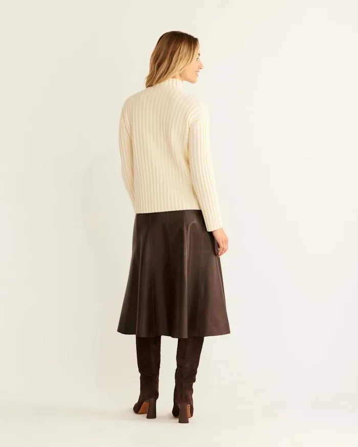 Women OVERSIZED MOCKNECK PULLOVER Ivory Pendleton Sweaters