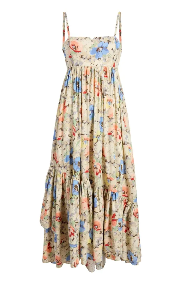 Women Painted Garden Hailey Dress Ivorymulti Cinq Sept Midi