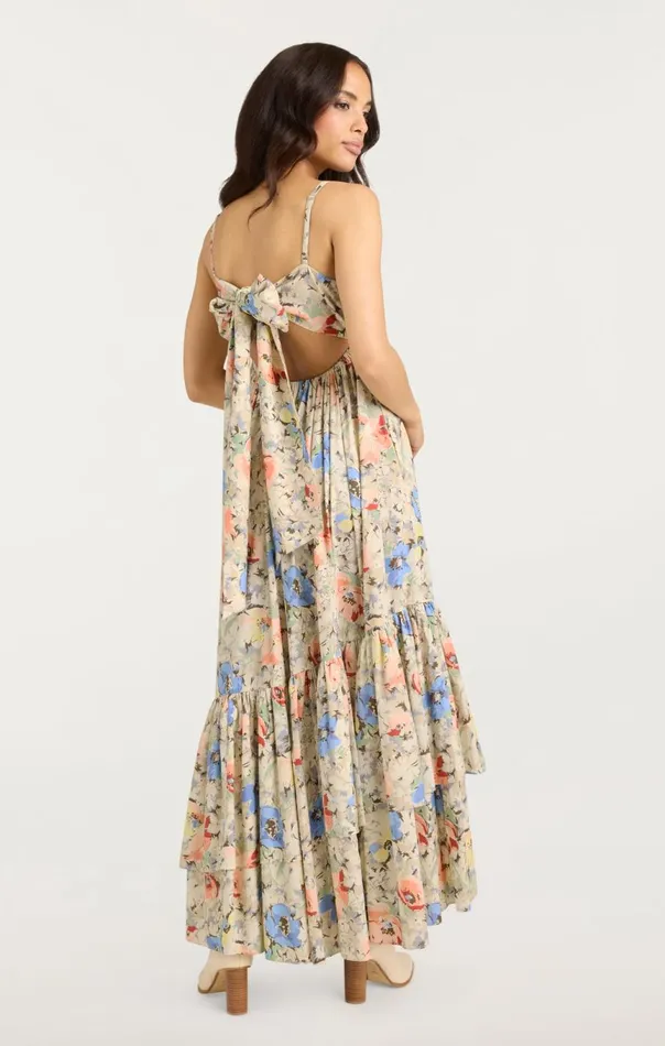Women Painted Garden Hailey Dress Ivorymulti Cinq Sept Midi
