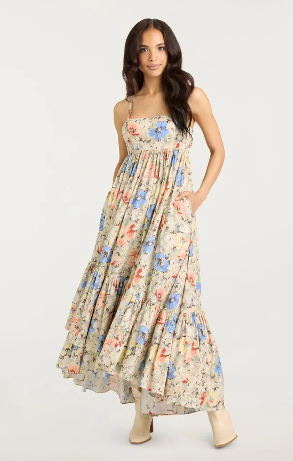 Women Painted Garden Hailey Dress Ivorymulti Cinq Sept Midi