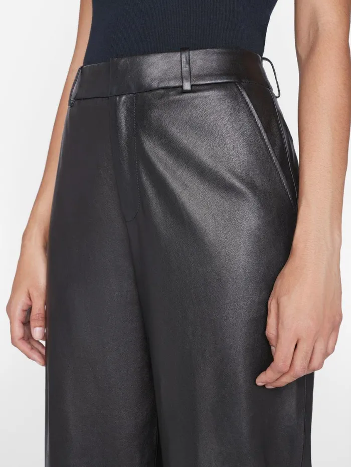 Women Pants FRAME High Rise Relaxed Leather Trouser 8212 Noir Women Pants FRAME High Rise Relaxed Leather Trouser 8212 Noir