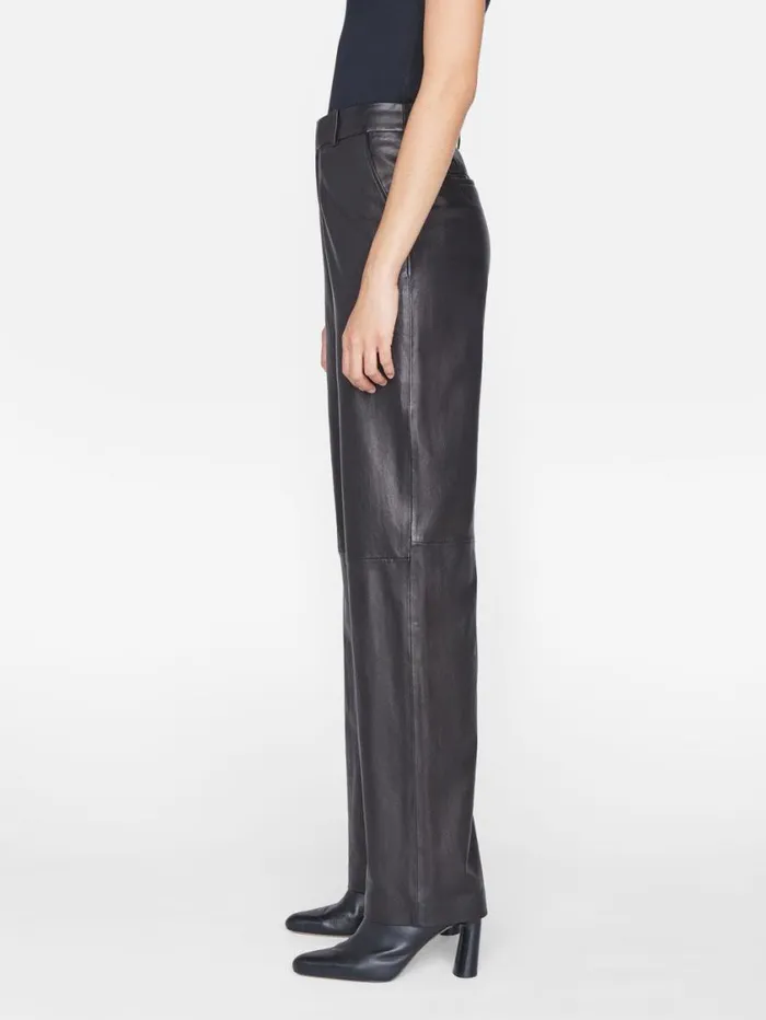 Women Pants FRAME High Rise Relaxed Leather Trouser 8212 Noir Women Pants FRAME High Rise Relaxed Leather Trouser 8212 Noir