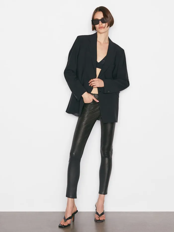 Women Pants FRAME Le Skinny De Jeanne Leather Pant 8212 Washed Black