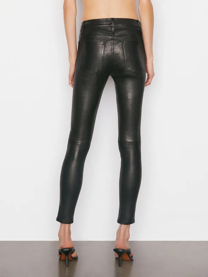Women Pants FRAME Le Skinny De Jeanne Leather Pant 8212 Washed Black
