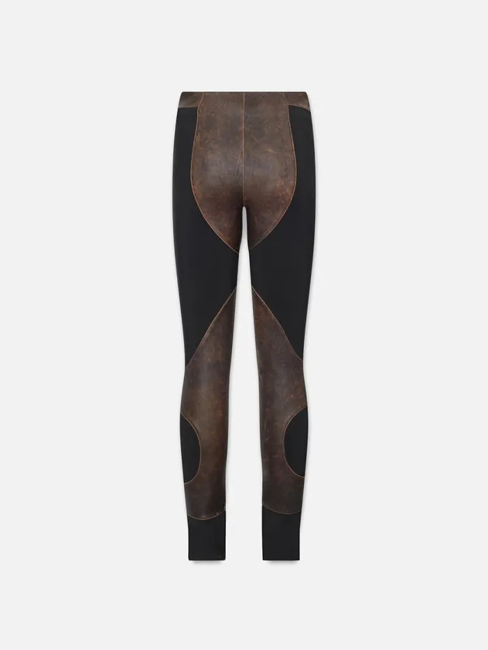 Women Pants FRAME Leather Combo Pant 8212 Black Multi Women Pants FRAME Leather Combo Pant 8212 Black Multi