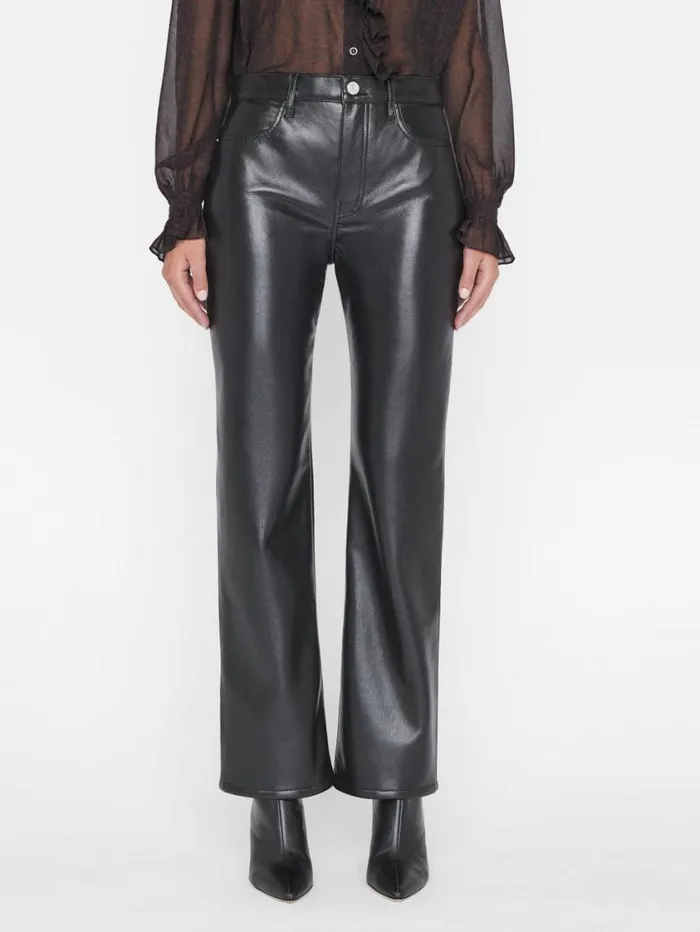 Women Pants FRAME Recycled Leather Le Jane Crop 8212 Noir