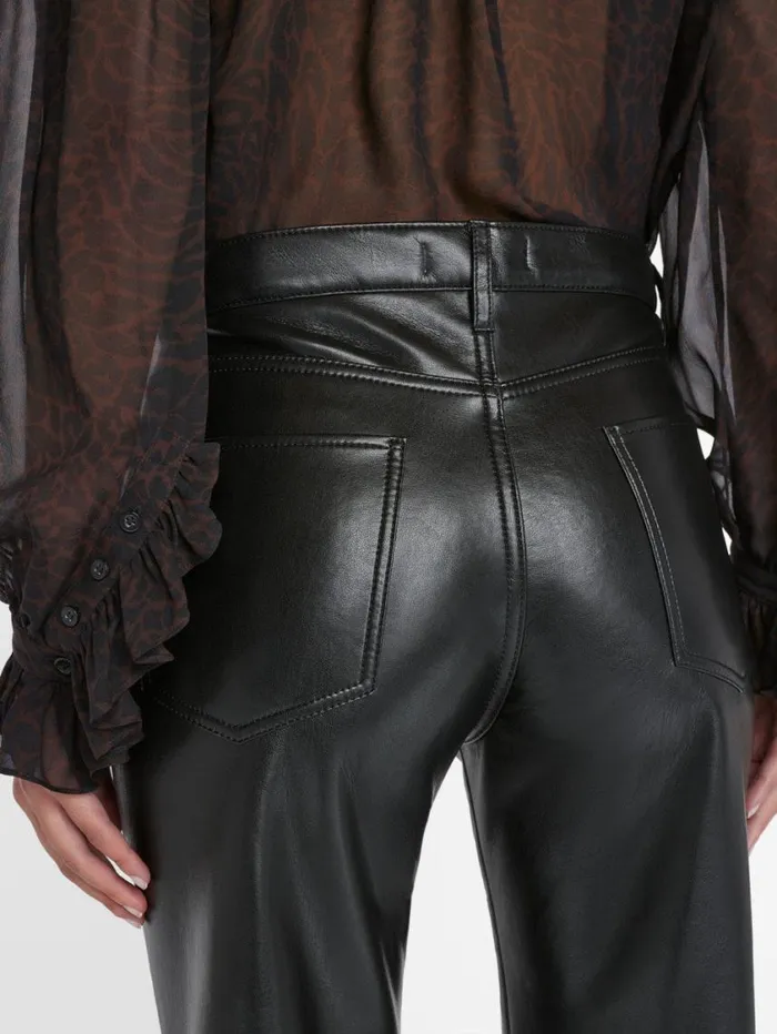 Women Pants FRAME Recycled Leather Le Jane Crop 8212 Noir