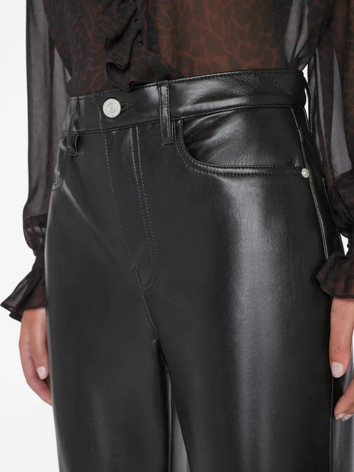 Women Pants FRAME Recycled Leather Le Jane Crop 8212 Noir