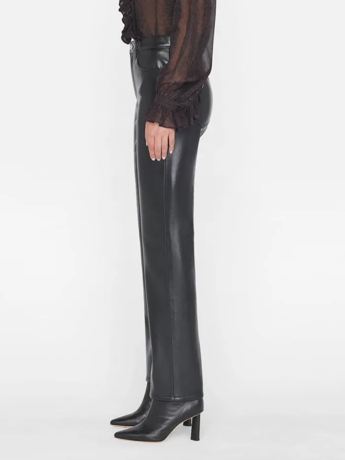 Women Pants FRAME Recycled Leather Le Jane Crop 8212 Noir
