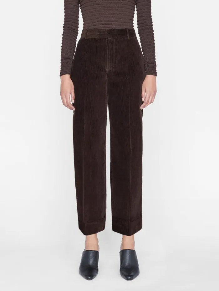 Women Pants FRAME Relaxed Corduroy Trouser 8212 Espresso Women Pants FRAME Relaxed Corduroy Trouser 8212 Espresso
