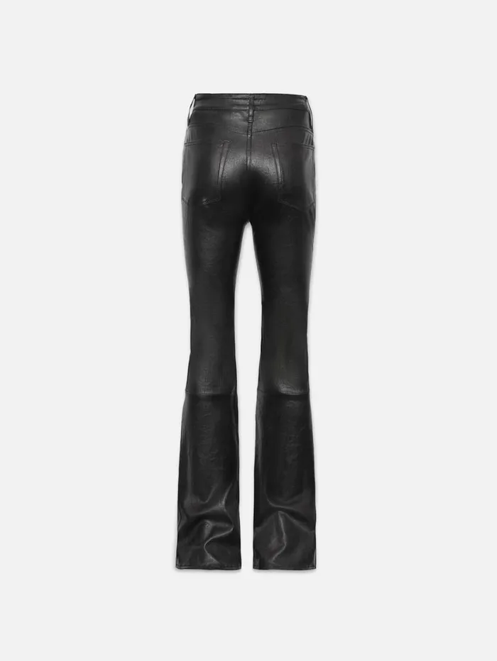 Women Pants FRAME The Slim Stacked Leather Pant 8212 Black