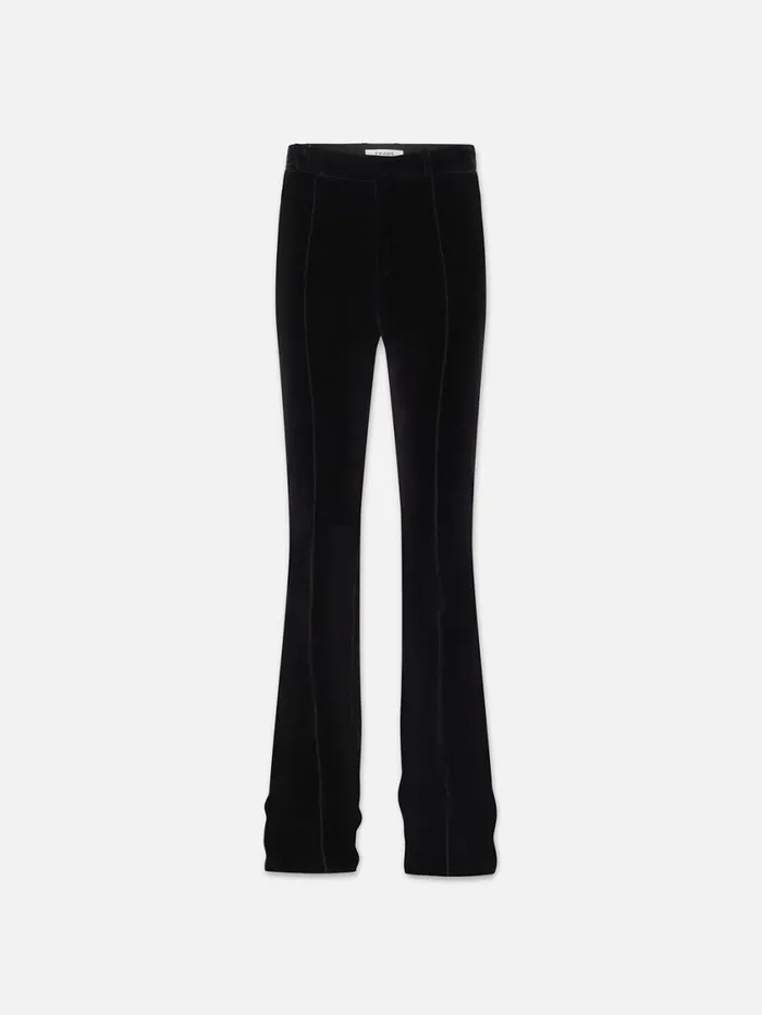 Women Pants FRAME The Slim Stacked Velvet Trouser 8212 Black