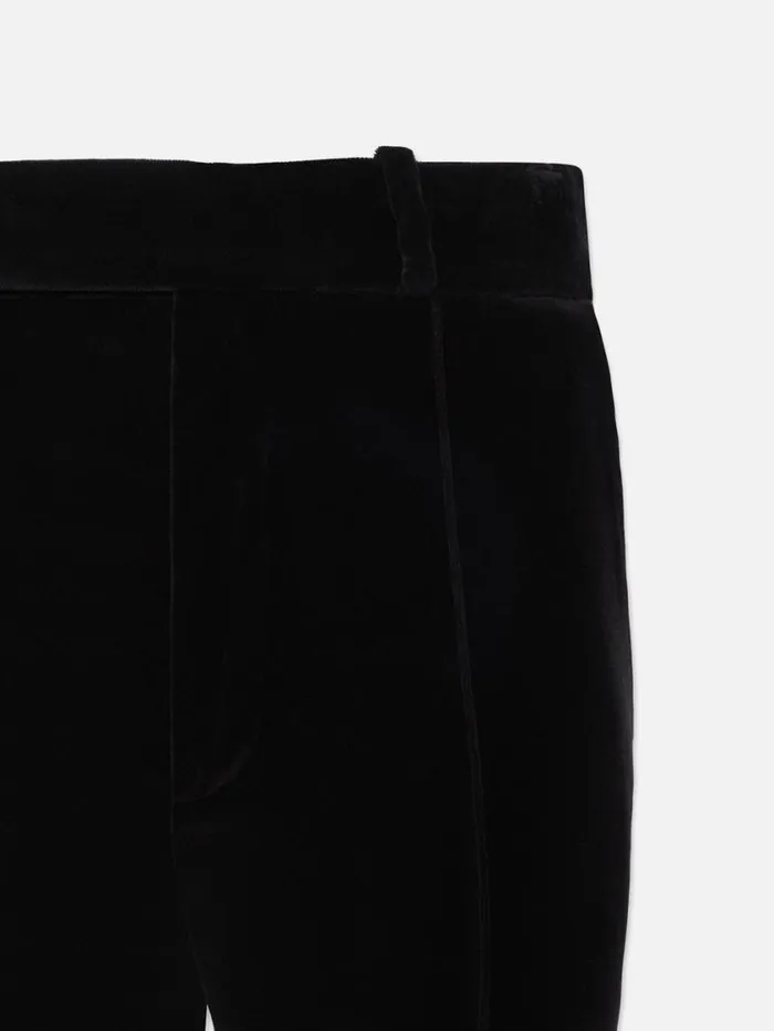 Women Pants FRAME The Slim Stacked Velvet Trouser 8212 Black