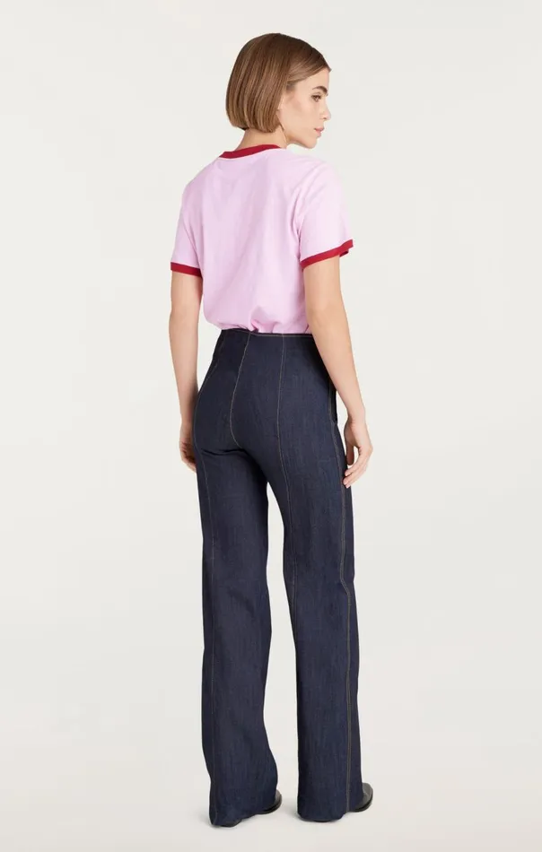 Women Paris New York Ringer Tee Pinkopal Cinq Sept Tees