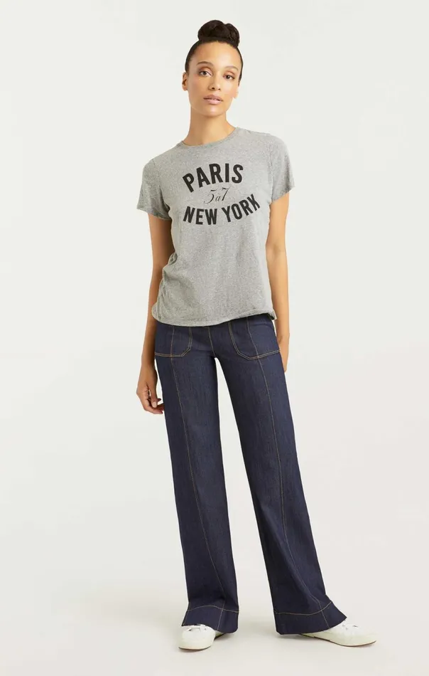 Women Paris New York Tee Heathergreyblack Cinq Sept Tees