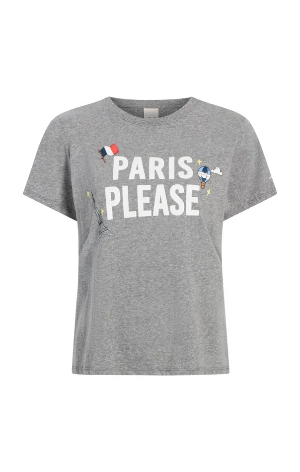 Women Paris Please Tee Heathergreywhite Cinq Sept Tees