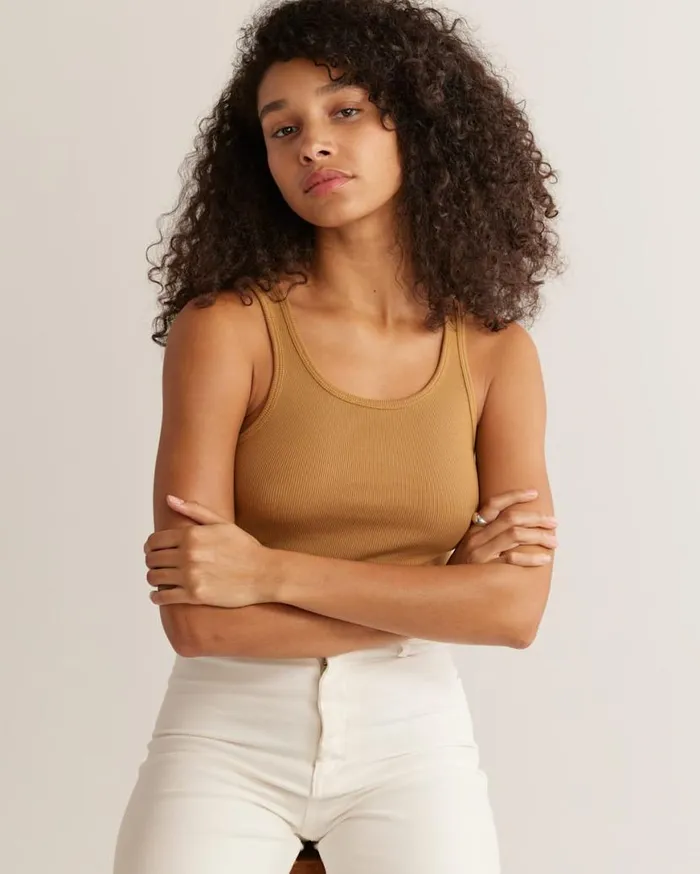 Women PIMA COTTON BABY TANK Bronze Pendleton Shirts and Blouses