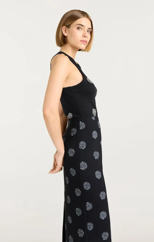 Women Polka Dot Embellished Lizzie Tank Blacksilver Cinq Sept Tank Tops and Camisoles