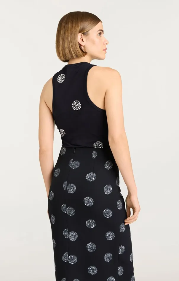 Women Polka Dot Embellished Lizzie Tank Blacksilver Cinq Sept Tank Tops and Camisoles