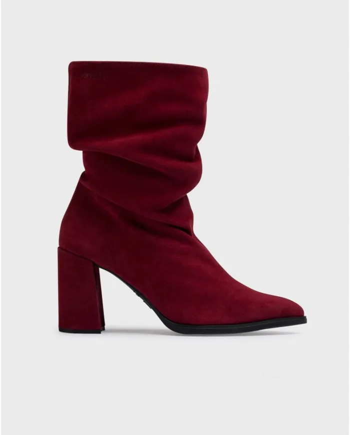 Women Red SALMA Ruched Booties Wonders Ankle Boots