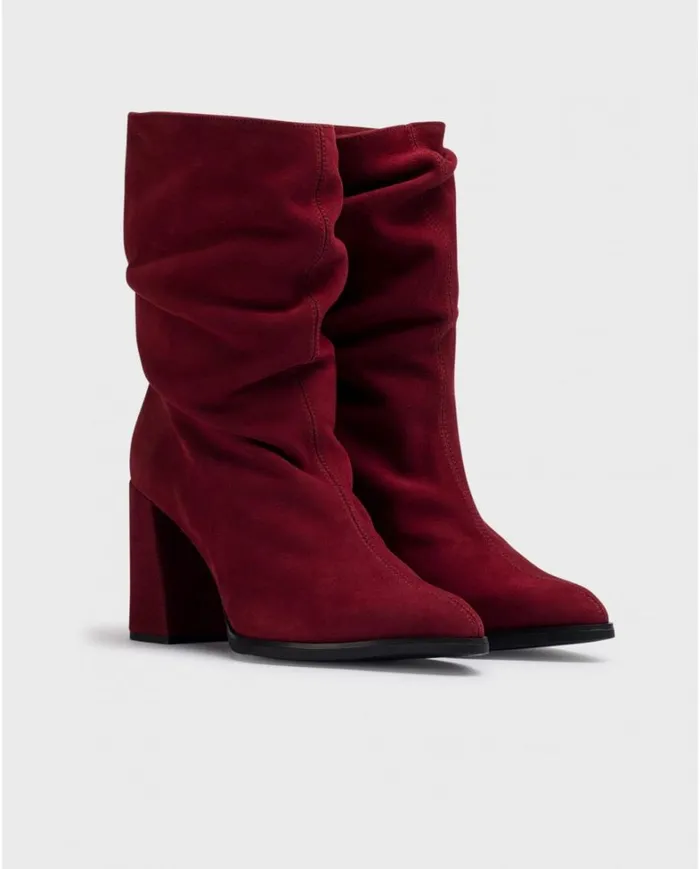 Women Red SALMA Ruched Booties Wonders Ankle Boots