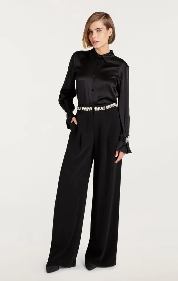 Women Rhinestone Chain Genna Pant Black Cinq Sept Pants