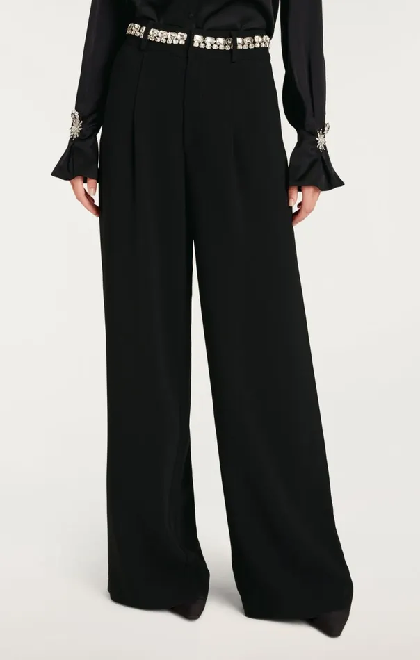 Women Rhinestone Chain Genna Pant Black Cinq Sept Pants