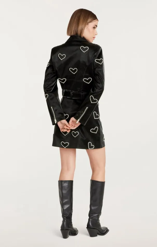 Women Rhinestone Hearts Zoe Jacket Blacksilver Cinq Sept Jackets
