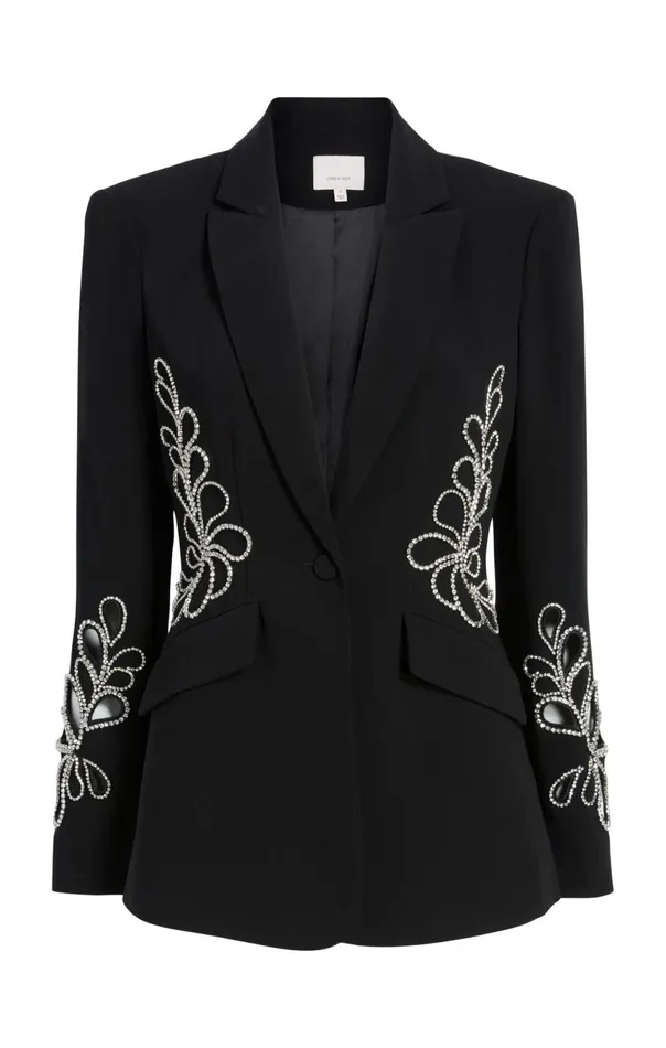 Women Rhinestone Paisley Cheyenne Blazer Black Cinq Sept Blazers