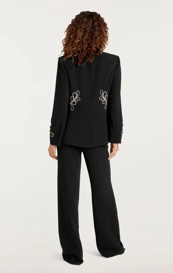 Women Rhinestone Paisley Cheyenne Blazer Black Cinq Sept Blazers