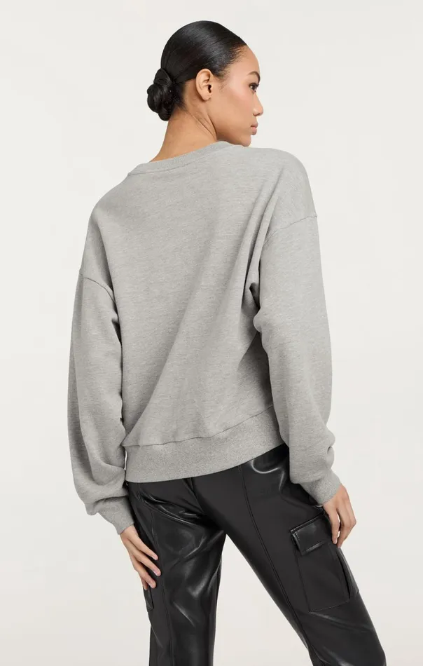 Women Rhinestone Paris New York Brandy Pullover Heathergreyblack Cinq Sept Long Sleeve Tops